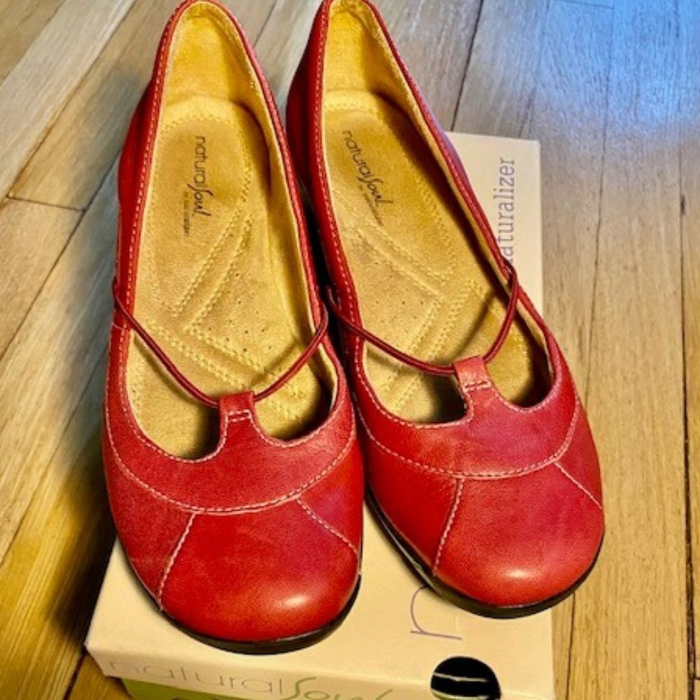 Natural Soul by Naturalizer - Red Flats - Sz - 9.5 - Picture 4 of 13